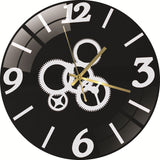 Steampunk Wanduhr mit weißen Zahnrädern