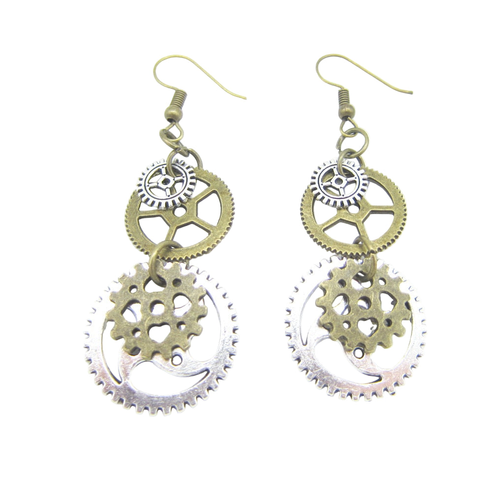Steampunk Zahnrad Spirale Ohrringe