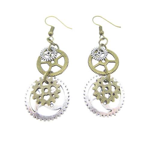 Steampunk Zahnrad Spirale Ohrringe