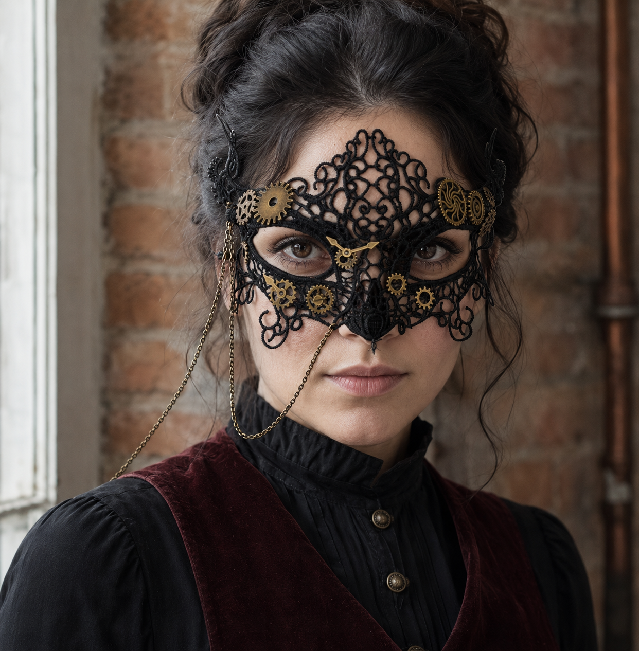 Victorianische Spitzenmaske Damen