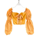 Viktorianische Puffärmel Corsagenbluse