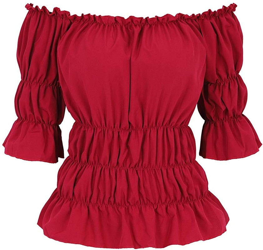 Viktorianische Schulterfreie Bluse