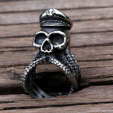 Steampunk Kraken Totenkopf Ring