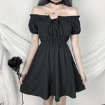 Schulterfreies Goth Kleid