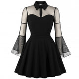 Netzärmeln Goth Kleid