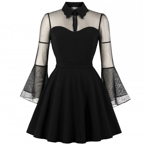 Netzärmeln Goth Kleid