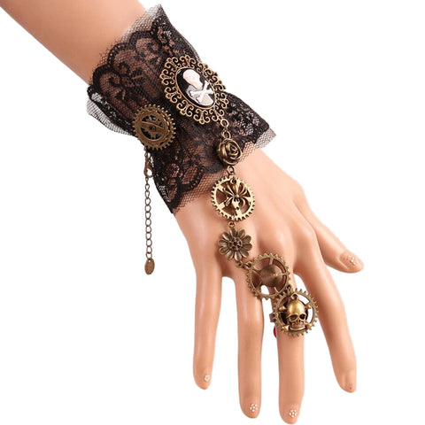 Gothic Zahnrad Handschuhe