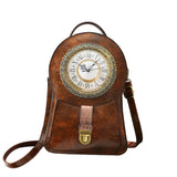 Retro Uhr Ledertasche