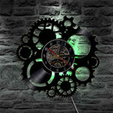 Steampunk Vinyl Wanduhr