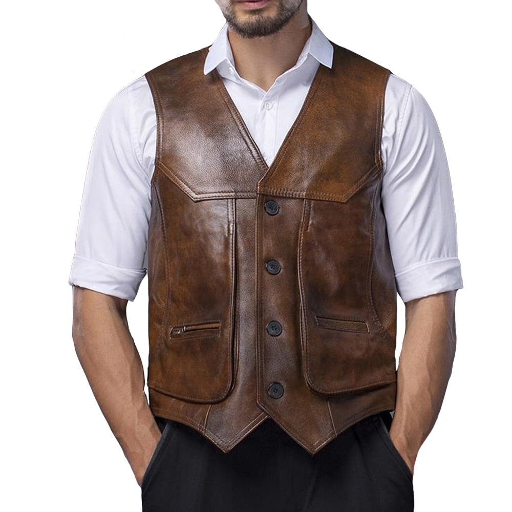 Steampunk Klassische Lederweste