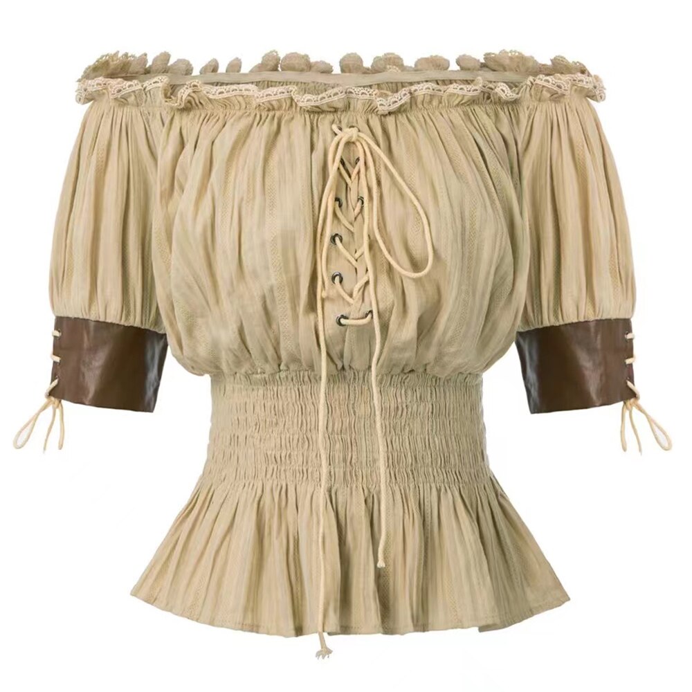 Viktorianische Schulterfreie Bluse